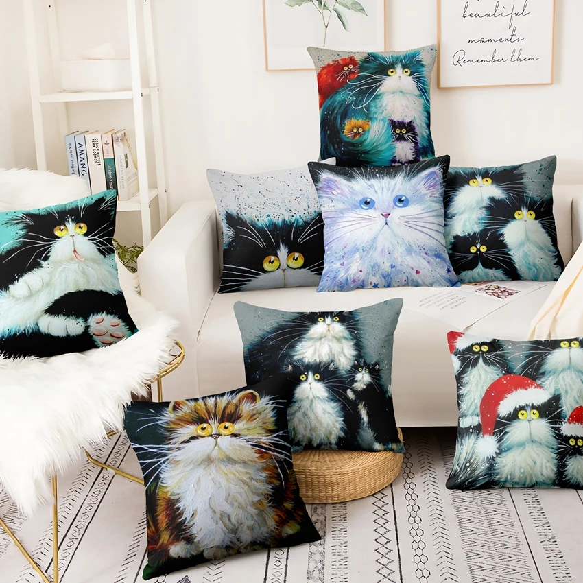 Colorful Cartoon Cat Printed Pillowcase Home Pillow Decoration Painting Cushion Decorative Pillow Home Decor Sofa Throw Pillows
Colorful Cartoon Cat Printed Pillowcase Home Pillow Decoration Painting Cushion Decorative Pillow Home Decor Sofa Throw Pillows