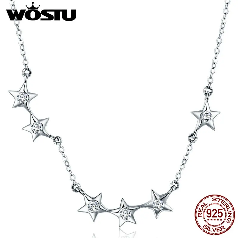 WOSTU Brand Fashion Design 925 Sterling Silver Charming Stars Pendant Choker Necklace For Women S925 Silver Jewelry Gift CQN273
WOSTU Brand Fashion Design 925 Sterling Silver Charming Stars Pendant Choker Necklace For Women S925 Silver Jewelry Gift CQN273