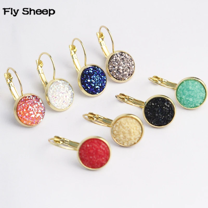 2019 Unique Sparkly Drusy Round Circle Clip Earrings Colorful Resin Stone Druzy Crystal Pendant Earrings For Women Ears Jewelry
2019 Unique Sparkly Drusy Round Circle Clip Earrings Colorful Resin Stone Druzy Crystal Pendant Earrings For Women Ears Jewelry