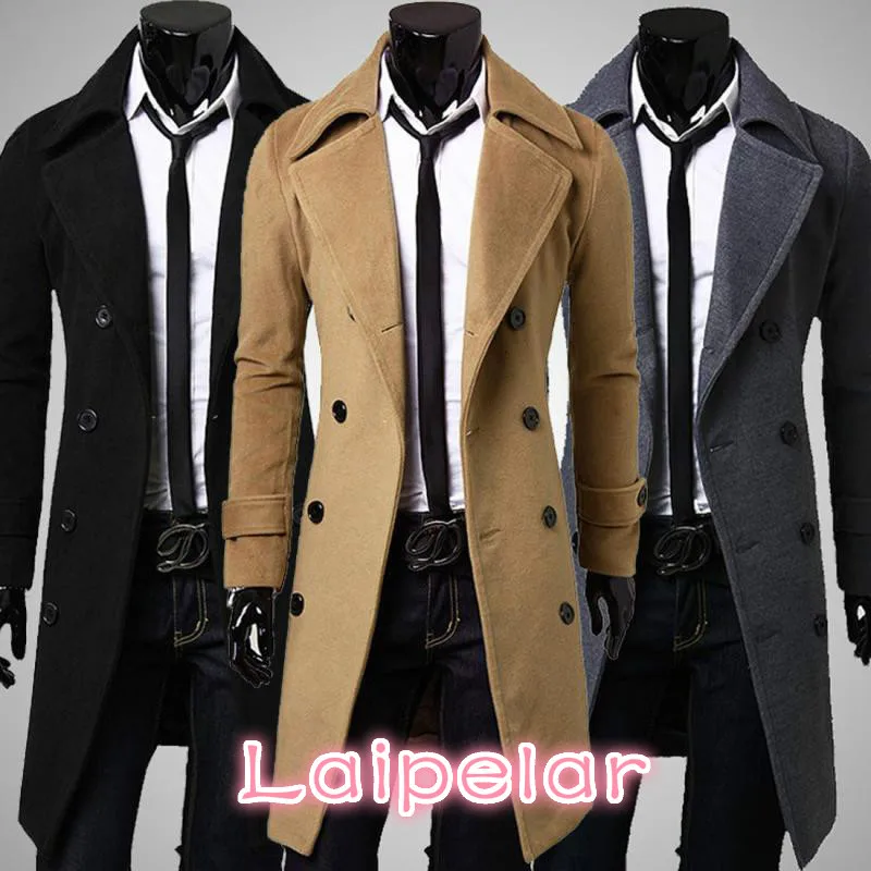 Winter Long Trench Coat Men Classical Style Overcoat Slim Fit Double Breasted Overcoats Men Clothes Laipelar 
Winter Long Trench Coat Men Classical Style Overcoat Slim Fit Double Breasted Overcoats Men Clothes Laipelar