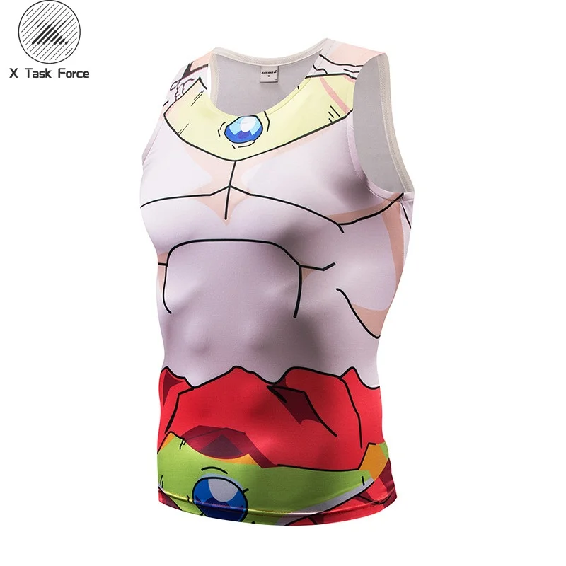 

2019 Summer Style Mens Tank Tops 3D Print Anime Dragon Ball Super Saiyan Naruto Bodybuilding Vest Sleeveless Tops Slim Fitness