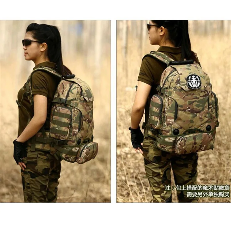 

Military camouflage backpack backpack 40 liters travel bags multifunctional Backpack Backpack 14 inch pack female free holograms