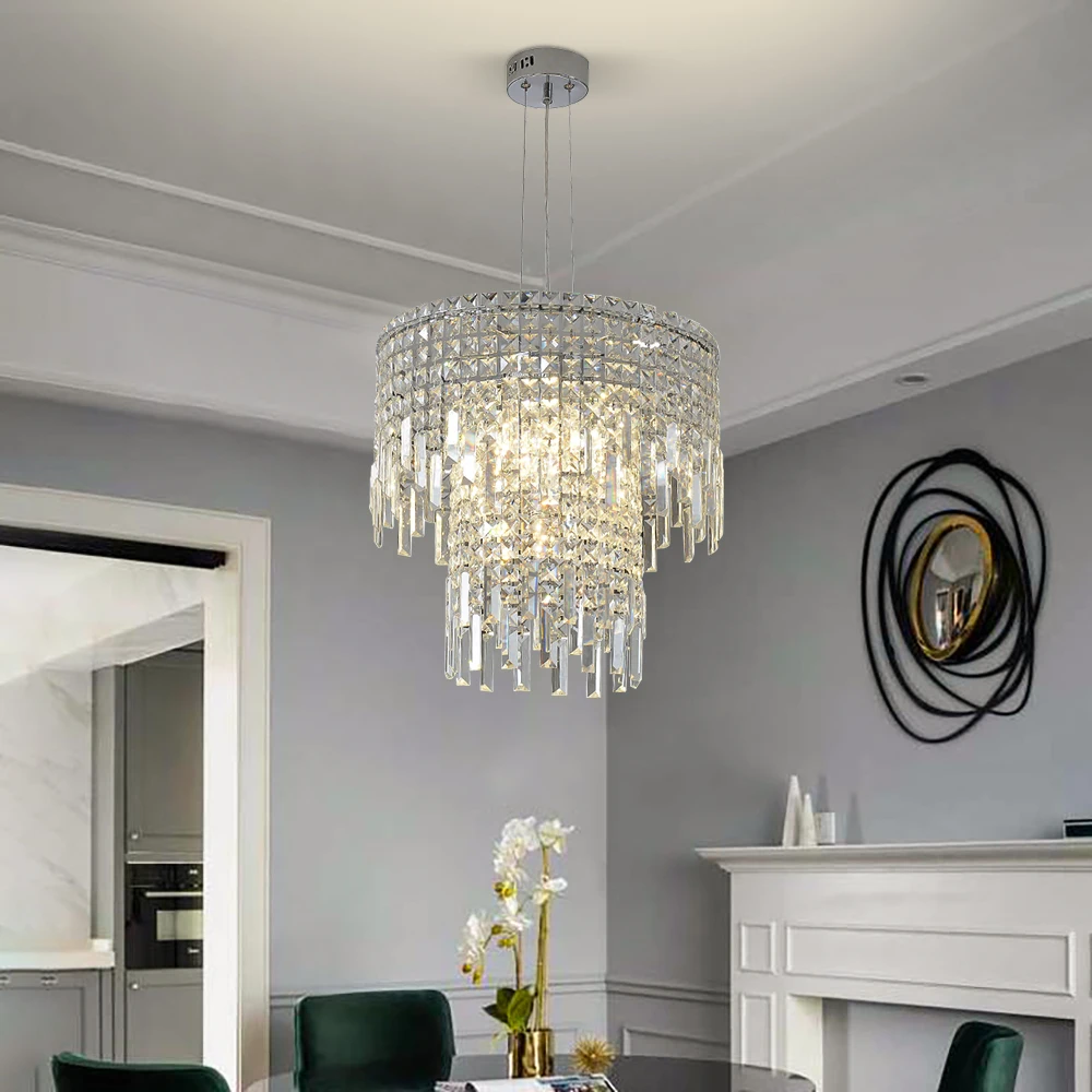 Youlaike Modren Luxury Chrome Clear Crystal Chandelier Lighting Lamp Living Room Dining Room Bedroom Round LED Light Fixtures
Youlaike Modren Luxury Chrome Clear Crystal Chandelier Lighting Lamp Living Room Dining Room Bedroom Round LED Light Fixtures