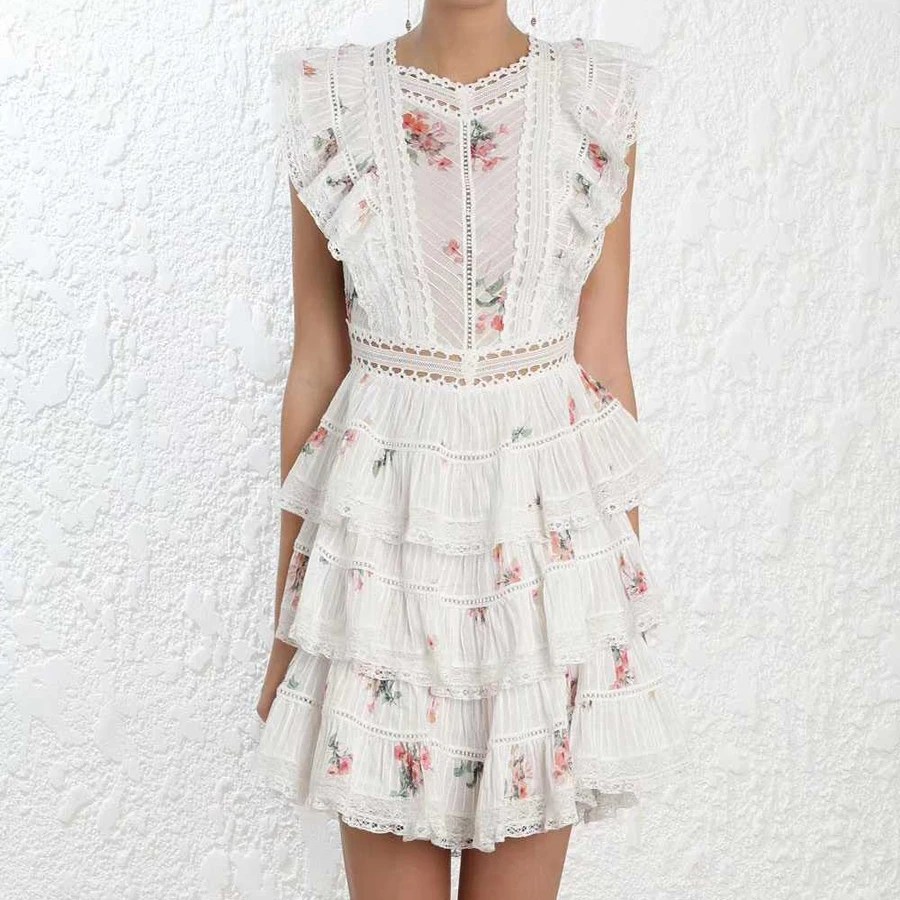 2019 Summer Floral Print Women Dress Cascading Ruffle Lace Hollow Out Elegant Dress Drawstring Backless Sleeveless Mini Dress
2019 Summer Floral Print Women Dress Cascading Ruffle Lace Hollow Out Elegant Dress Drawstring Backless Sleeveless Mini Dress