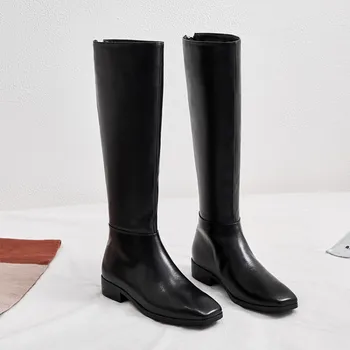 GPOKHDS 2020 women knee-high boots Cow leather winter short plush zippers square toe female leather boots size 34-43
GPOKHDS 2020 women knee-high boots Cow leather winter short plush zippers square toe female leather boots size 34-43