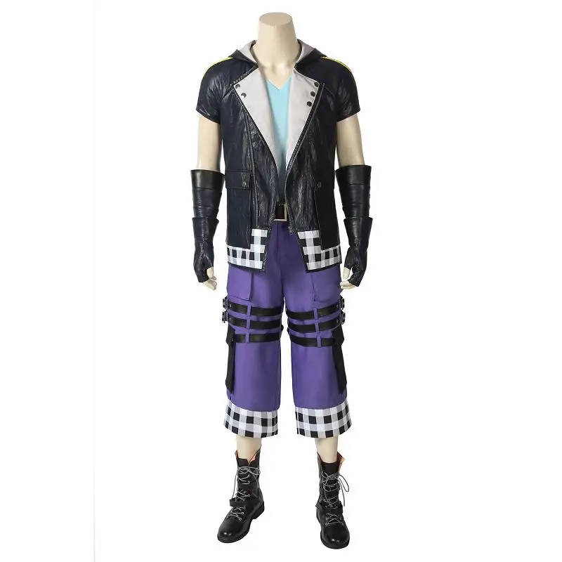 

Game Kingdom Hearts 3 Cosplay Riku Costume Leather Coat Uniform Suit Halloween Carnival Adult Men Outfit Full Set Custom Made