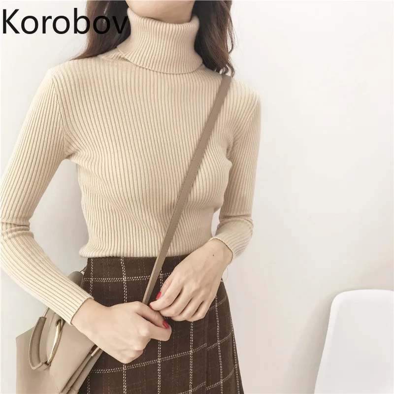 Korobov Winter Sweater Women Turtleneck Knitted Long Sleeve Korean Pullovers Stretch Female Jumper Solid Sueter Mujer 78538
Korobov Winter Sweater Women Turtleneck Knitted Long Sleeve Korean Pullovers Stretch Female Jumper Solid Sueter Mujer 78538