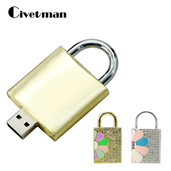 Retail Golden Color Metal Lock Shape USB Flash Drive 4GB 8GB 16GB 32GB Pen Drive USB 2.0 Memory Stick Disk Pendrive 64GB Cle Usb
Retail Golden Color Metal Lock Shape USB Flash Drive 4GB 8GB 16GB 32GB Pen Drive USB 2.0 Memory Stick Disk Pendrive 64GB Cle Usb