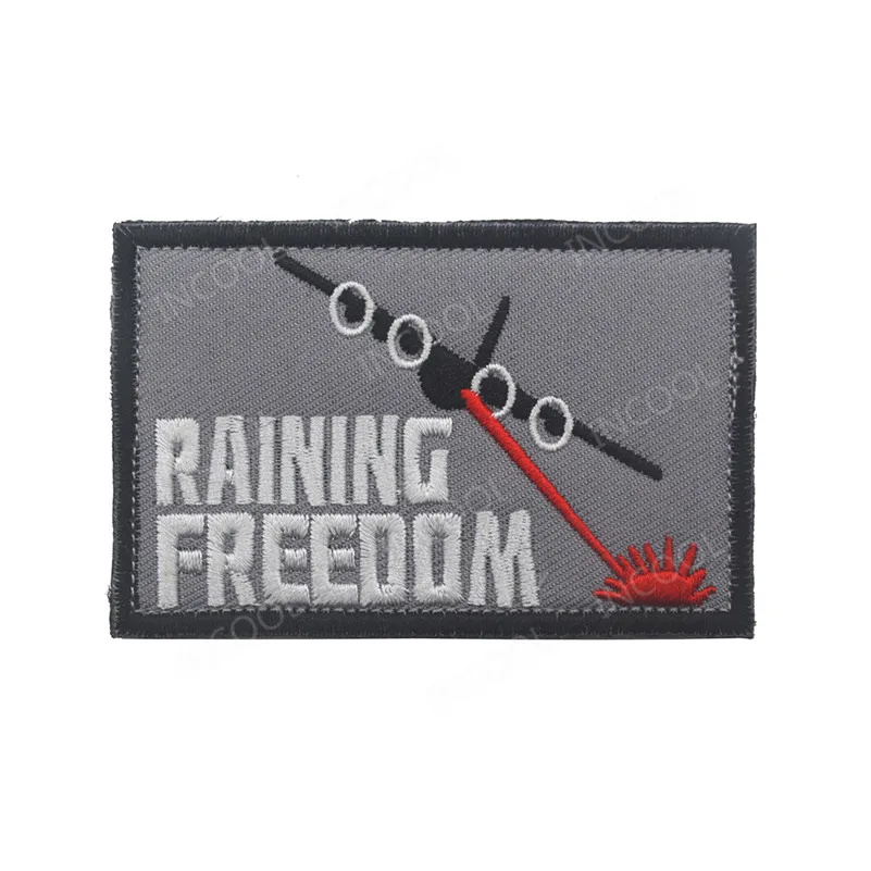Embroidery Patch Raining Freedom US Army Military Morale Patches Tactical Emblem Applique Aircraft Embroidered Badges Drop Ship
Embroidery Patch Raining Freedom US Army Military Morale Patches Tactical Emblem Applique Aircraft Embroidered Badges Drop Ship