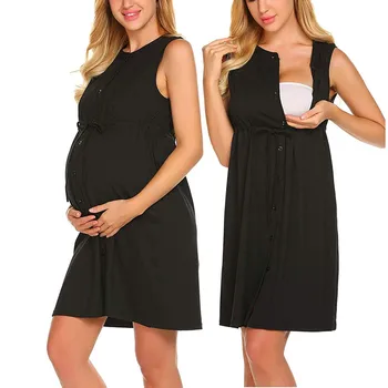 Maternity Dresses Breastfeeding Sleeveless Solid Delivery Nursing Baby Nightdress Dress Ropa Premama Clothes For Pregnant Women
Maternity Dresses Breastfeeding Sleeveless Solid Delivery Nursing Baby Nightdress Dress Ropa Premama Clothes For Pregnant Women