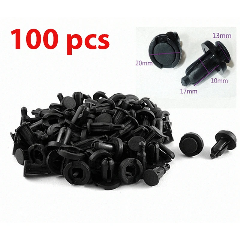 100pcs Nylon Car Bumper Clips 10mm Hood Fender Push Rivets Retainer Fasteners for Honda & Acu-ra 91503-SZ5-003 Black
100pcs Nylon Car Bumper Clips 10mm Hood Fender Push Rivets Retainer Fasteners for Honda & Acu-ra 91503-SZ5-003 Black