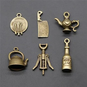 15pcs Charms Kettle Teapot Wine Kitchen Knife Kitchenware Vintage Antique Bronze Color Charms Jewelry Accessories Charms
15pcs Charms Kettle Teapot Wine Kitchen Knife Kitchenware Vintage Antique Bronze Color Charms Jewelry Accessories Charms