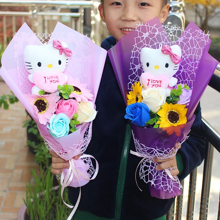 2019 New Hot hello kitty Stuffed Animal Plush cats Toy cartoon flowers bouquet Valentine's Day gift/Graduation Gift
2019 New Hot hello kitty Stuffed Animal Plush cats Toy cartoon flowers bouquet Valentine's Day gift/Graduation Gift