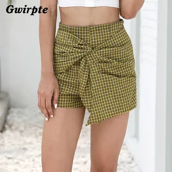 Check Shorts Skirt Bow Sash Women Loose Wide Leg Hot High Rise Zipper Waist Front Tie Ethnic Casual Summer Style Boho Trousers 
Check Shorts Skirt Bow Sash Women Loose Wide Leg Hot High Rise Zipper Waist Front Tie Ethnic Casual Summer Style Boho Trousers