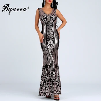 Bqueen 2019 Sexy Women Party Floor Length Dress Elegant V Neck Sequined Beading Floral Club Dress Vestidos
Bqueen 2019 Sexy Women Party Floor Length Dress Elegant V Neck Sequined Beading Floral Club Dress Vestidos