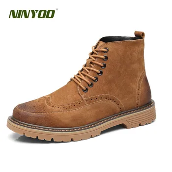 NINYOO New Autumn Brogue Boots Men Ankle Genuine Leather Motorcycle Outdoor Shoes Western Nubuck Martin Boots Winter Big Size 45
NINYOO New Autumn Brogue Boots Men Ankle Genuine Leather Motorcycle Outdoor Shoes Western Nubuck Martin Boots Winter Big Size 45