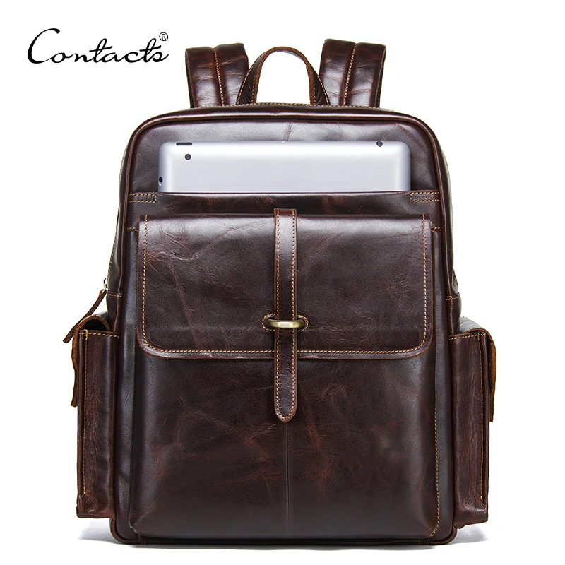 CONTACT'S 100% cowhide leather men's backpack for 13 inch laptop genuine leather bagpack casual male daypacks large travel bags
CONTACT'S 100% cowhide leather men's backpack for 13 inch laptop genuine leather bagpack casual male daypacks large travel bags