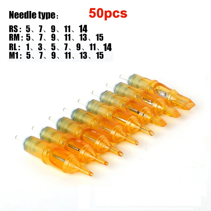 50pcs Sterilized Disposable Tattoo Cartridge Needle Tools RL/RM/M1/RS Accessory Tattoo Gun Supplies 3RS/5RS/7RS/9RS/11RS
50pcs Sterilized Disposable Tattoo Cartridge Needle Tools RL/RM/M1/RS Accessory Tattoo Gun Supplies 3RS/5RS/7RS/9RS/11RS