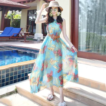 2018 New Limited Long Dresses Robe Bohemia Collar Folds Sleeveless Super Hem Mid-calf Dress 2017summer Woman's Vestidos Women
2018 New Limited Long Dresses Robe Bohemia Collar Folds Sleeveless Super Hem Mid-calf Dress 2017summer Woman's Vestidos Women