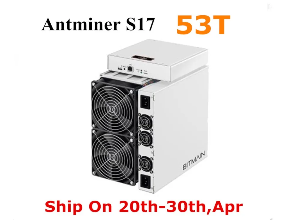 BITAMAIN Newest Asic BTC BCH SHA-256 Miner AntMiner S17 53T With PSU Bitcoin Miner Better Than S9 S11 T15 S15 Z11 Z9
BITAMAIN Newest Asic BTC BCH SHA-256 Miner AntMiner S17 53T With PSU Bitcoin Miner Better Than S9 S11 T15 S15 Z11 Z9