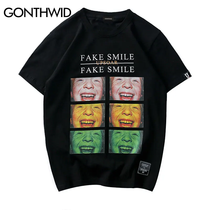 GONTHWID 2019 Smiley Face Printed Short Sleeve T Shirts 2019 Summer Hip Hop Casual O-Neck Tshirts Tops Tees Fashion Streetwear
GONTHWID 2019 Smiley Face Printed Short Sleeve T Shirts 2019 Summer Hip Hop Casual O-Neck Tshirts Tops Tees Fashion Streetwear
