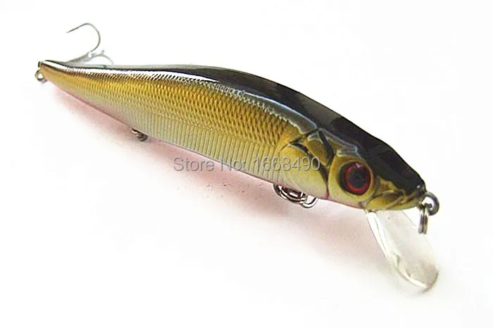 11cm/14.5g Floating Type Golden with Black Back Minnow Bait Casting Sea Fishing Lure with Chinese hooks
11cm/14.5g Floating Type Golden with Black Back Minnow Bait Casting Sea Fishing Lure with Chinese hooks