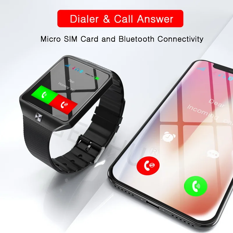 GETIHU DZ09 Смарт часы мужские наручные с Bluetooth SIM спортивные умные камера IOS для Apple iPhone