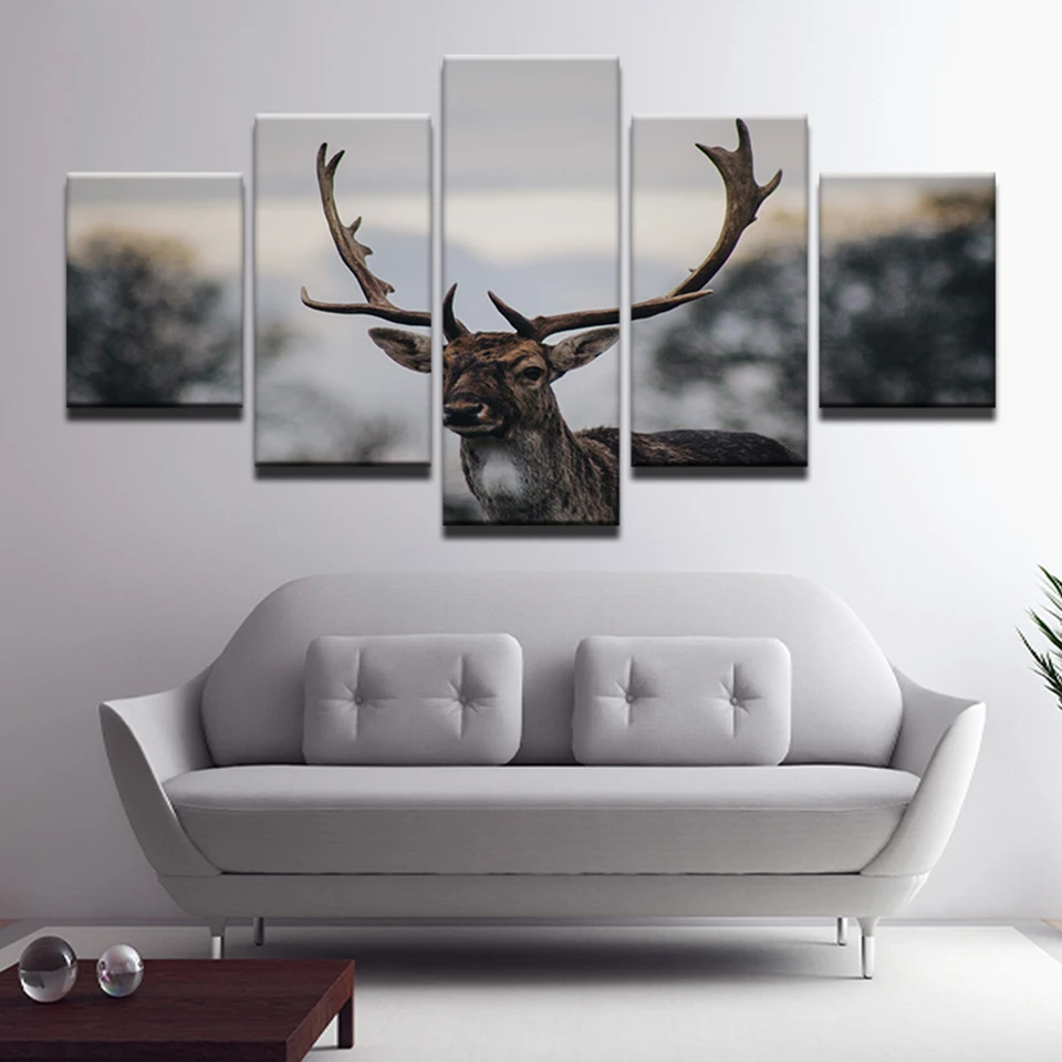 Printed Framed Wall Art HD Canvas Home Decoration 5 Panel Animal Deer Landscape Living Room Modular Pictures Poster Painting
Printed Framed Wall Art HD Canvas Home Decoration 5 Panel Animal Deer Landscape Living Room Modular Pictures Poster Painting