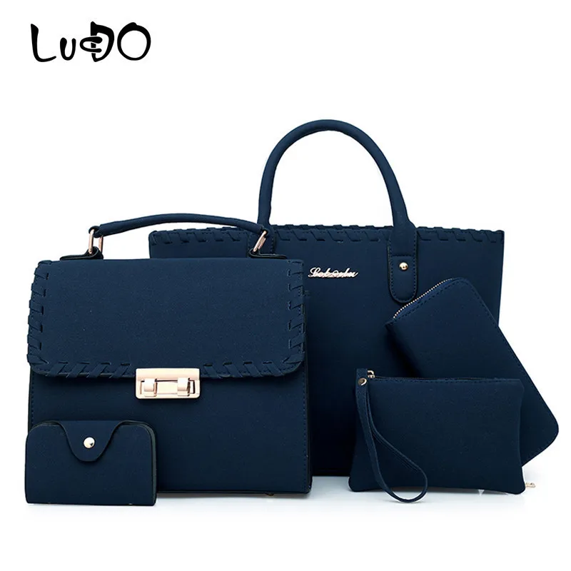 LUCDO 5Pcs/Set Composite Handbag Shoulder Crossbody Bags For Women Large Capacity Tote Bag Women Luxury Bag Female clutch bolsas
LUCDO 5Pcs/Set Composite Handbag Shoulder Crossbody Bags For Women Large Capacity Tote Bag Women Luxury Bag Female clutch bolsas