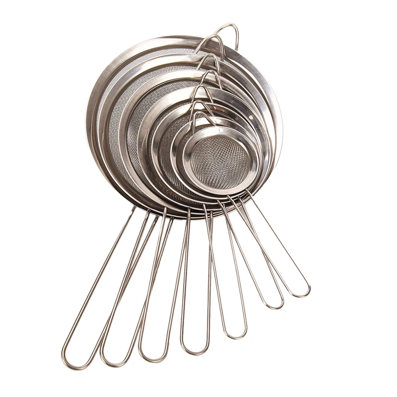 High Quality 7 sizes Stainless Steel Wire Fine Mesh Oil Strainer Flour Sifter Sieve Colanders DIY Kitchen Tools
High Quality 7 sizes Stainless Steel Wire Fine Mesh Oil Strainer Flour Sifter Sieve Colanders DIY Kitchen Tools
