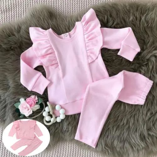 2018 Spring Autumn Newborn Infant Kid Baby Girl Pink Long Sleeve Fly Sleeve T-shirt Tops Long Pants Casual Clothes Outfits Set
2018 Spring Autumn Newborn Infant Kid Baby Girl Pink Long Sleeve Fly Sleeve T-shirt Tops Long Pants Casual Clothes Outfits Set