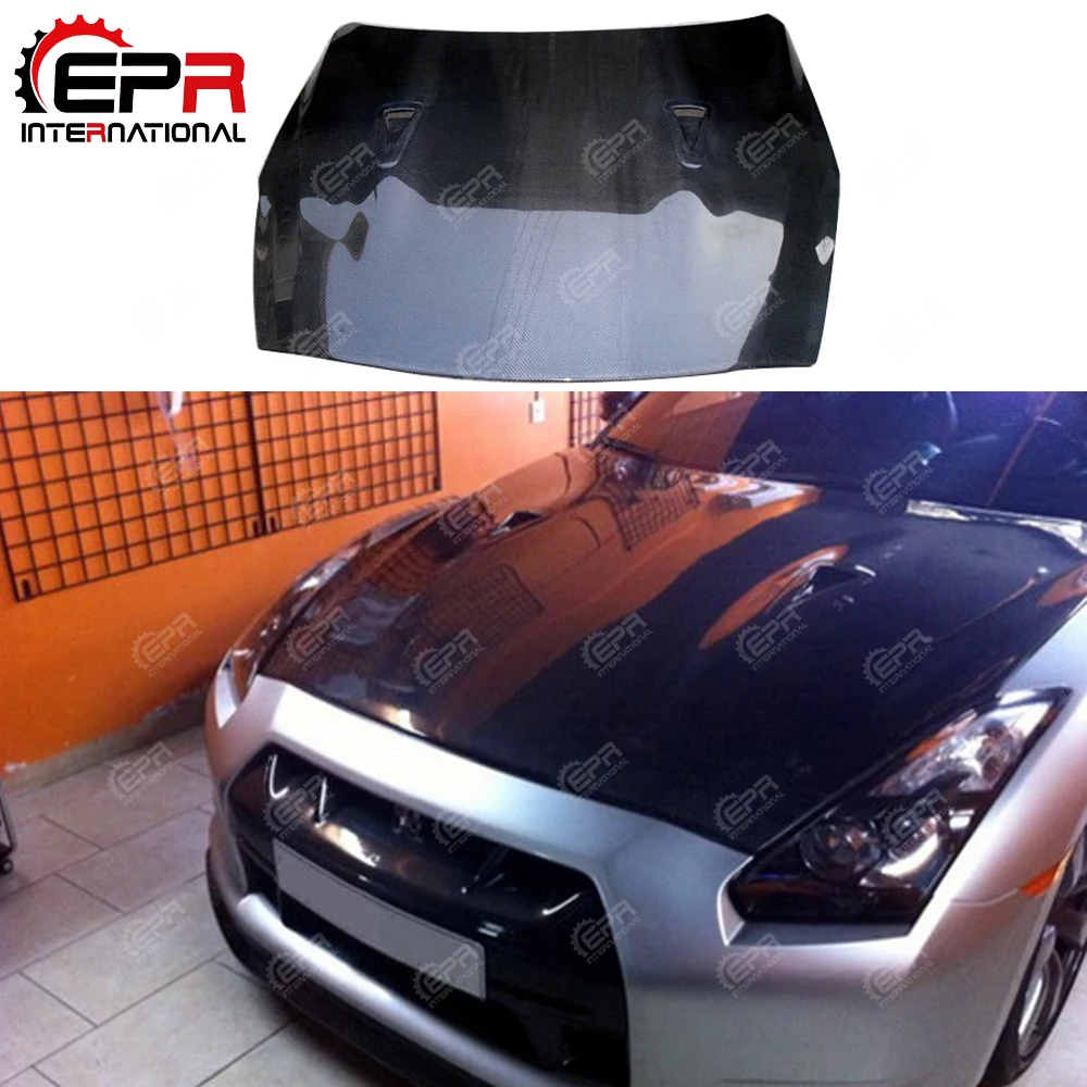 

Car-styling For Nissan R35 GTR OEM Carbon Fiber Hood Glossy Finish Bonnet Cover Trim Tuning Body Kit For GTR R35 Racing Part