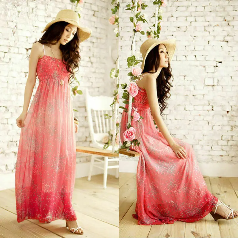 Women Summer Chiffon Gradient Hammock Boho Long Maxi Dress Evening Party Beach Dresses Sundress
Women Summer Chiffon Gradient Hammock Boho Long Maxi Dress Evening Party Beach Dresses Sundress