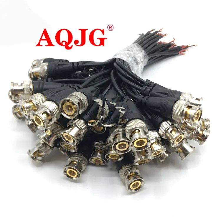 

10pcs Monitor BNC Connector with 18cm Wire Q9 Terminal tail Cable For CCTV Camera
