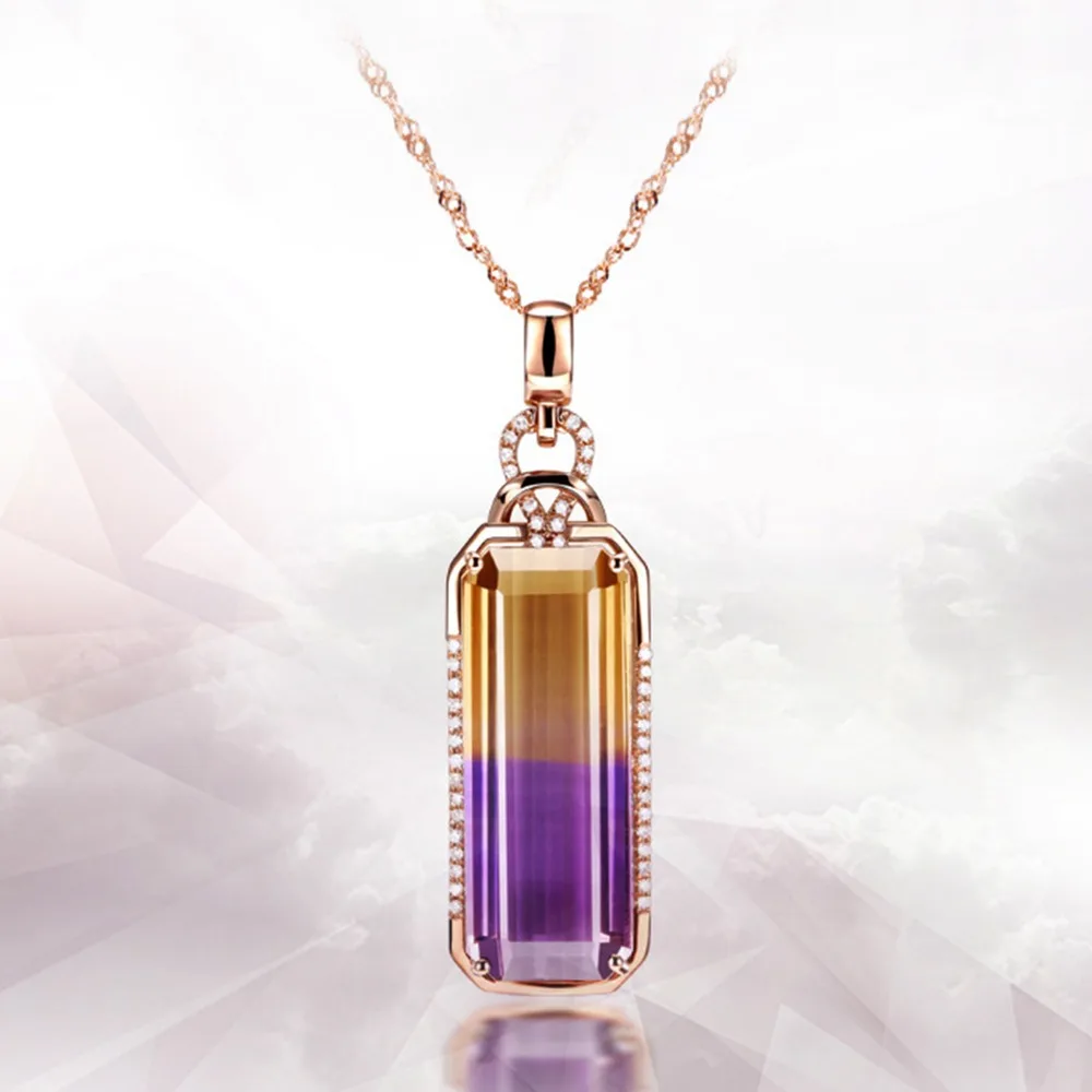 Luxury micro inlaid zircon tourmaline colored semistone pendant rose gold plating, necklace female
Luxury micro inlaid zircon tourmaline colored semistone pendant rose gold plating, necklace female