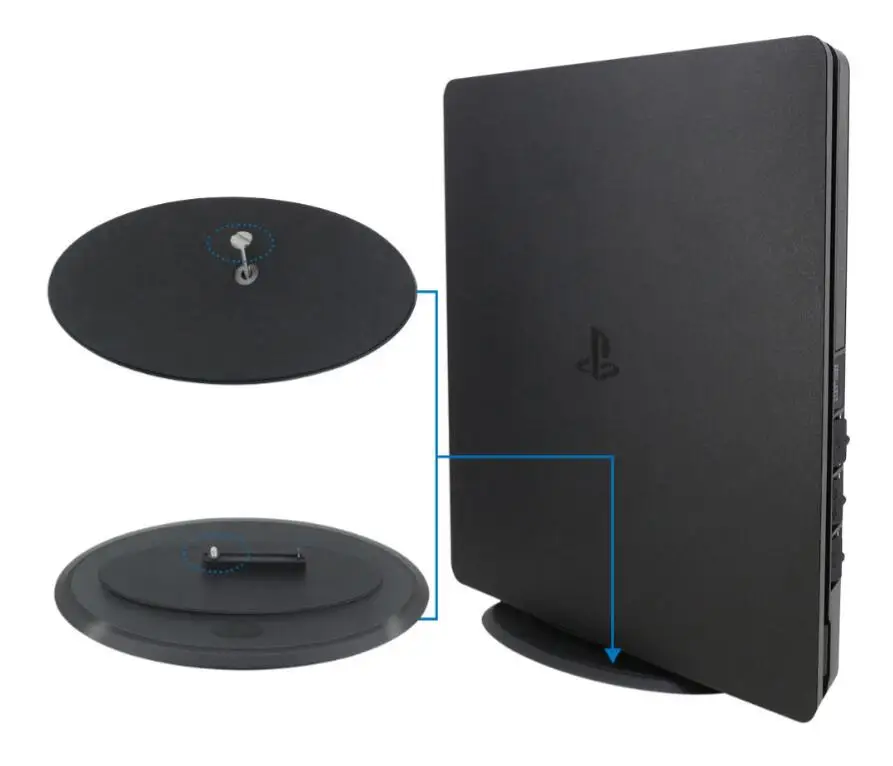 

Oval Vertical Stand Dock Mount Non-Slip Stable Steady Cradle Holder Support for Playstation 4 Slim PS4 Slim Console Storage