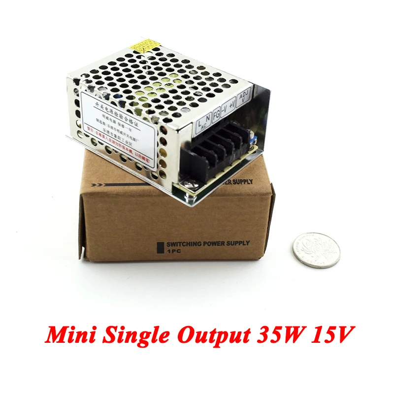 Mini Type DC power supply 35W 15V 2.3A,Single Output smps power supply for led driver,AC110V/220V Transformer to DC 15V
Mini Type DC power supply 35W 15V 2.3A,Single Output smps power supply for led driver,AC110V/220V Transformer to DC 15V