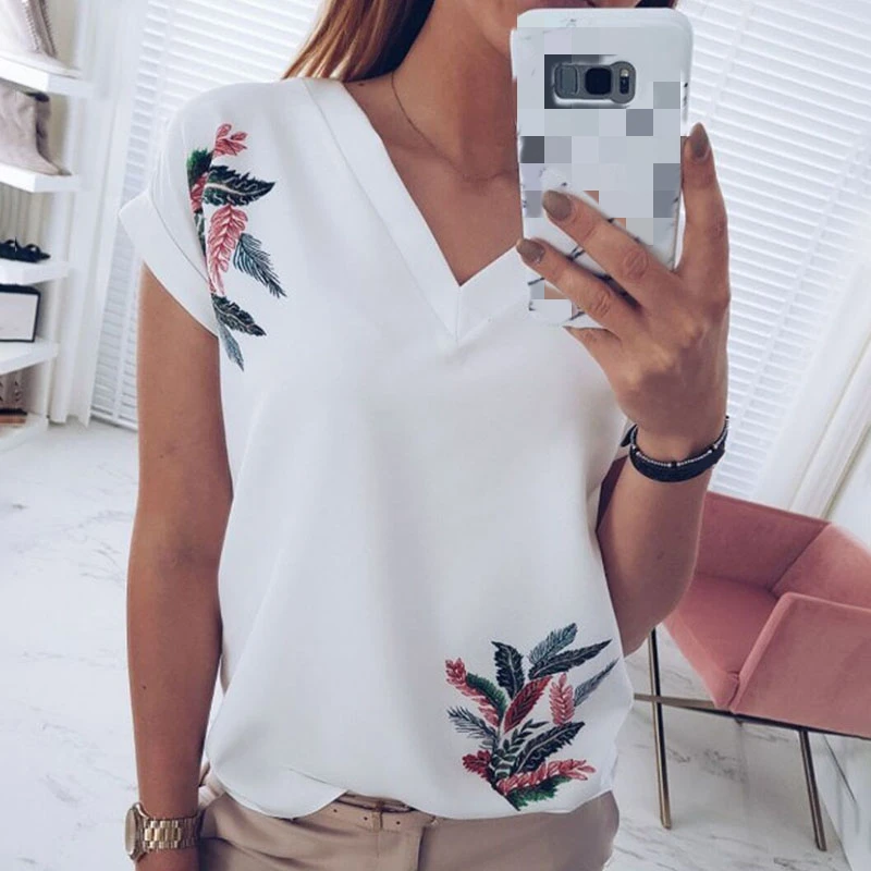 2019 New Summer Autumn Women Sexy V-Neck Short Sleeve T-Shirts Ladies Casual Fashion Flora Print Tops Tees Size S-XL 6Q2607
2019 New Summer Autumn Women Sexy V-Neck Short Sleeve T-Shirts Ladies Casual Fashion Flora Print Tops Tees Size S-XL 6Q2607
