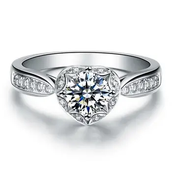 Genuine Sterling Silver Fine Jewelry Excellent Flower Style 1CT Brilliant Fine Diamond Wedding Ring Promise Love Jewelry
Genuine Sterling Silver Fine Jewelry Excellent Flower Style 1CT Brilliant Fine Diamond Wedding Ring Promise Love Jewelry