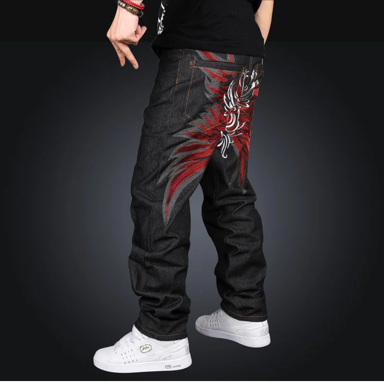 High-End Men's Denim Mid-Waist Fashion Jeans Loose Baggy Style Paisley Pattern Full-Length Zipper Fly Black Color Fashion Jeans
High-End Men's Denim Mid-Waist Fashion Jeans Loose Baggy Style Paisley Pattern Full-Length Zipper Fly Black Color Fashion Jeans