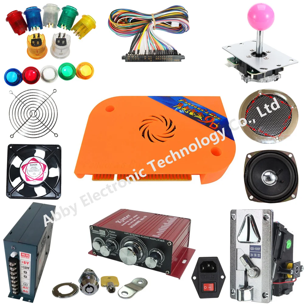 Arcade accessory diy kit with pandora box, 2 player controllers, illuminated button,lock, speakers,power supply
Arcade accessory diy kit with pandora box, 2 player controllers, illuminated button,lock, speakers,power supply