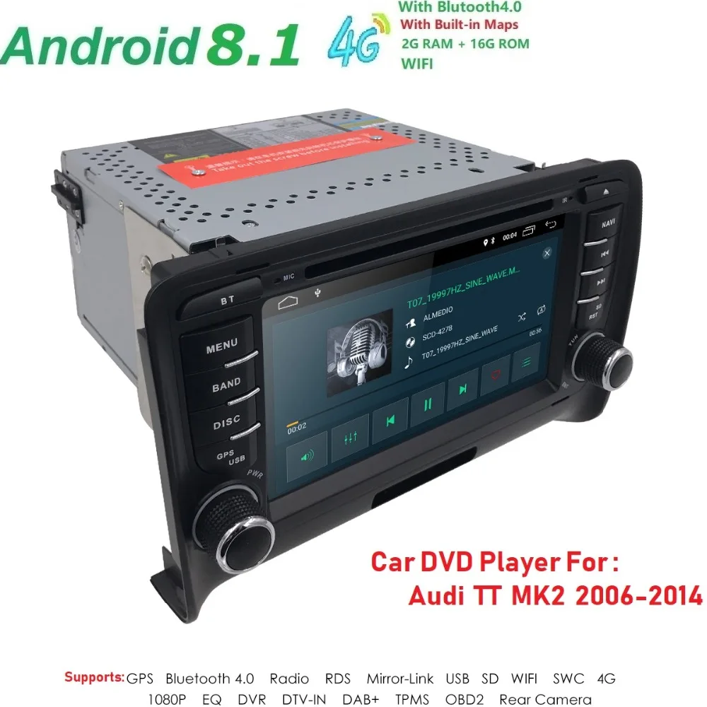 HIZPO New Car DVD player for Audi TT MK2 2006-2014 Quad core 2G RAM Android 8.1 USB DAB+ 4G WIFI SD card Mirror link Free map
HIZPO New Car DVD player for Audi TT MK2 2006-2014 Quad core 2G RAM Android 8.1 USB DAB+ 4G WIFI SD card Mirror link Free map