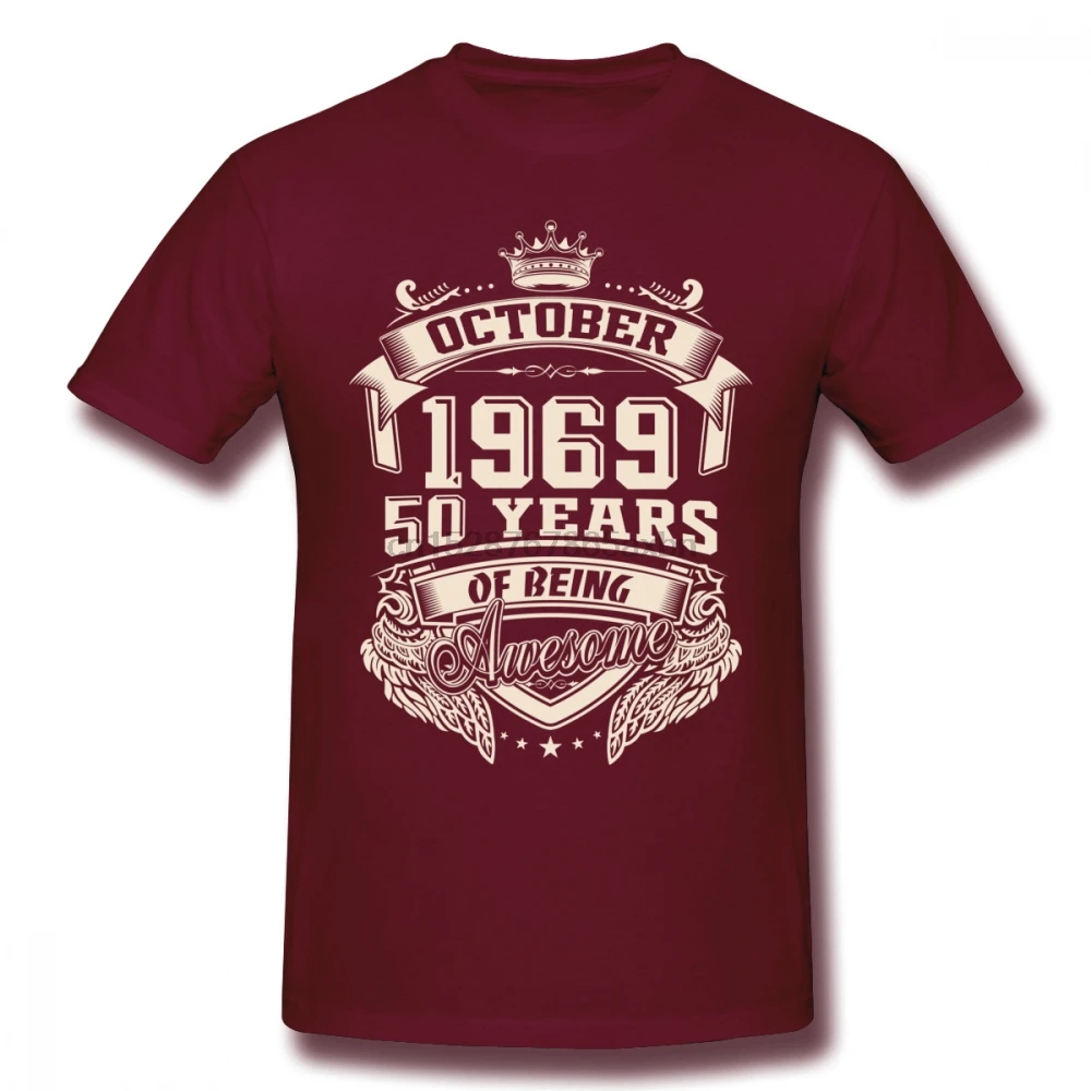 Born In October 1969 50 Years Of Being Awesome Men T Shirt Hiphop Harajuku Oversize Cotton Crewneck Short Sleeve Custom Clothes
Born In October 1969 50 Years Of Being Awesome Men T Shirt Hiphop Harajuku Oversize Cotton Crewneck Short Sleeve Custom Clothes