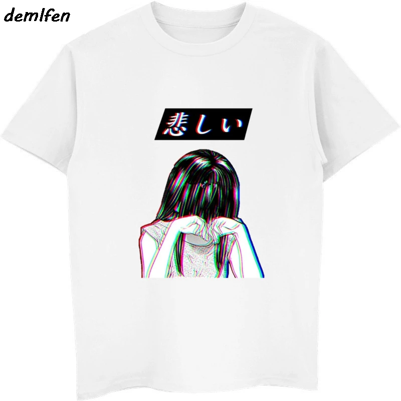 2019 Men Short Sleeve T Shirt Sad Girl Retro Japanese Anime Vaporwave Funny T-shirt Novelty Hip Hop tees tops Tshirt Harajuku
2019 Men Short Sleeve T Shirt Sad Girl Retro Japanese Anime Vaporwave Funny T-shirt Novelty Hip Hop tees tops Tshirt Harajuku