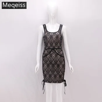 EQEISS 2018 New Arrival Stylish Lace Sexy Sleeveless O-Neck Side Lace Up Above Knee Celebrity Party Wear Bandage Dress
EQEISS 2018 New Arrival Stylish Lace Sexy Sleeveless O-Neck Side Lace Up Above Knee Celebrity Party Wear Bandage Dress