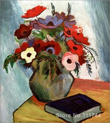 modern art paintings Still life with Anemones and Blue Book by August Macke High quality Hand painted
modern art paintings Still life with Anemones and Blue Book by August Macke High quality Hand painted