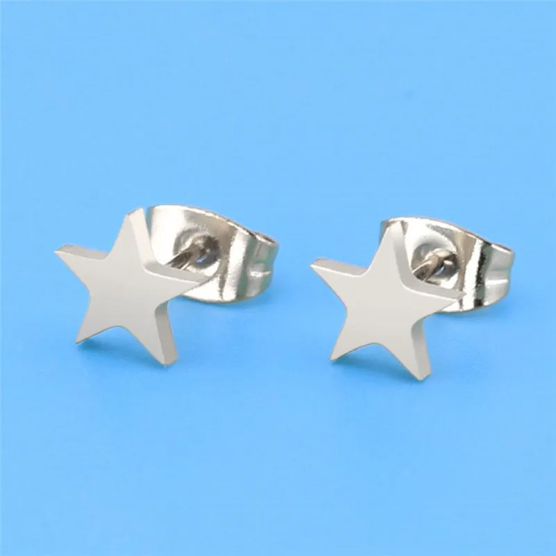 Женские серьги yiustar из нержавеющей стали с пятиконечными звездами модные милые