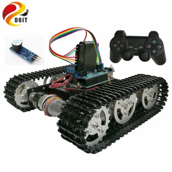 Wireless Control Smart RC Robot Kit by PS2 joystick Tank Car Chassis with Arduino Uno R3 Motor Shield DIY game playstation
Wireless Control Smart RC Robot Kit by PS2 joystick Tank Car Chassis with Arduino Uno R3 Motor Shield DIY game playstation