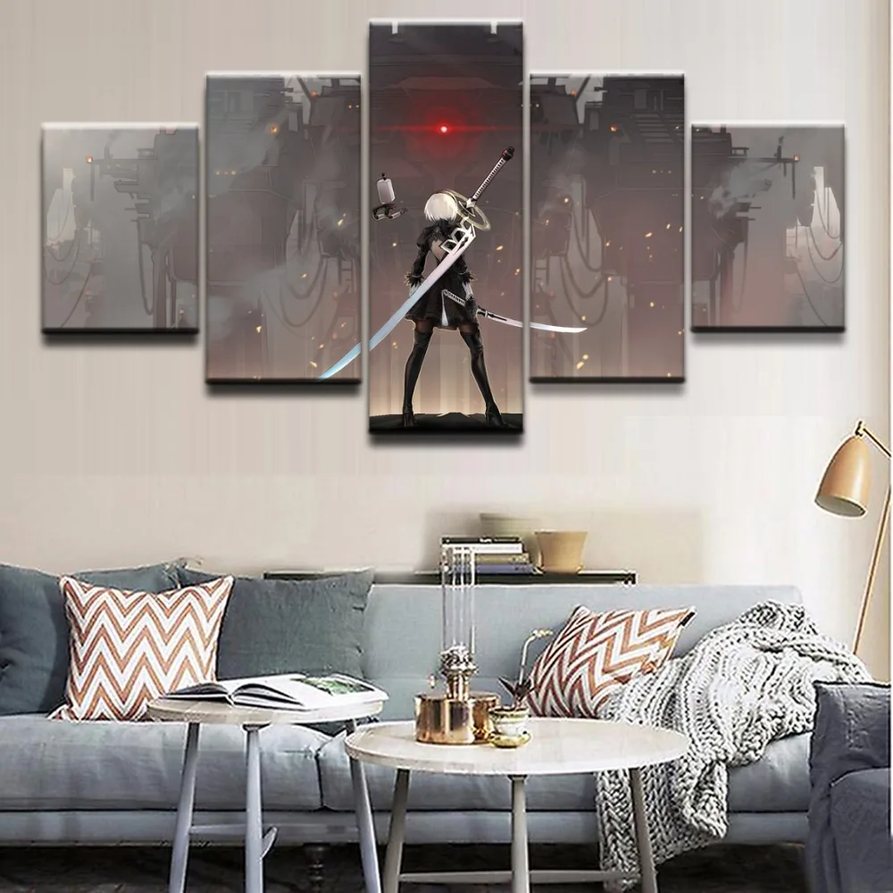 Modern HD Printed Painting Canvas Home Decorative Bedroom 5 Panel NieR Automata Landscape Poster Frame Modular Wall Picture
Modern HD Printed Painting Canvas Home Decorative Bedroom 5 Panel NieR Automata Landscape Poster Frame Modular Wall Picture