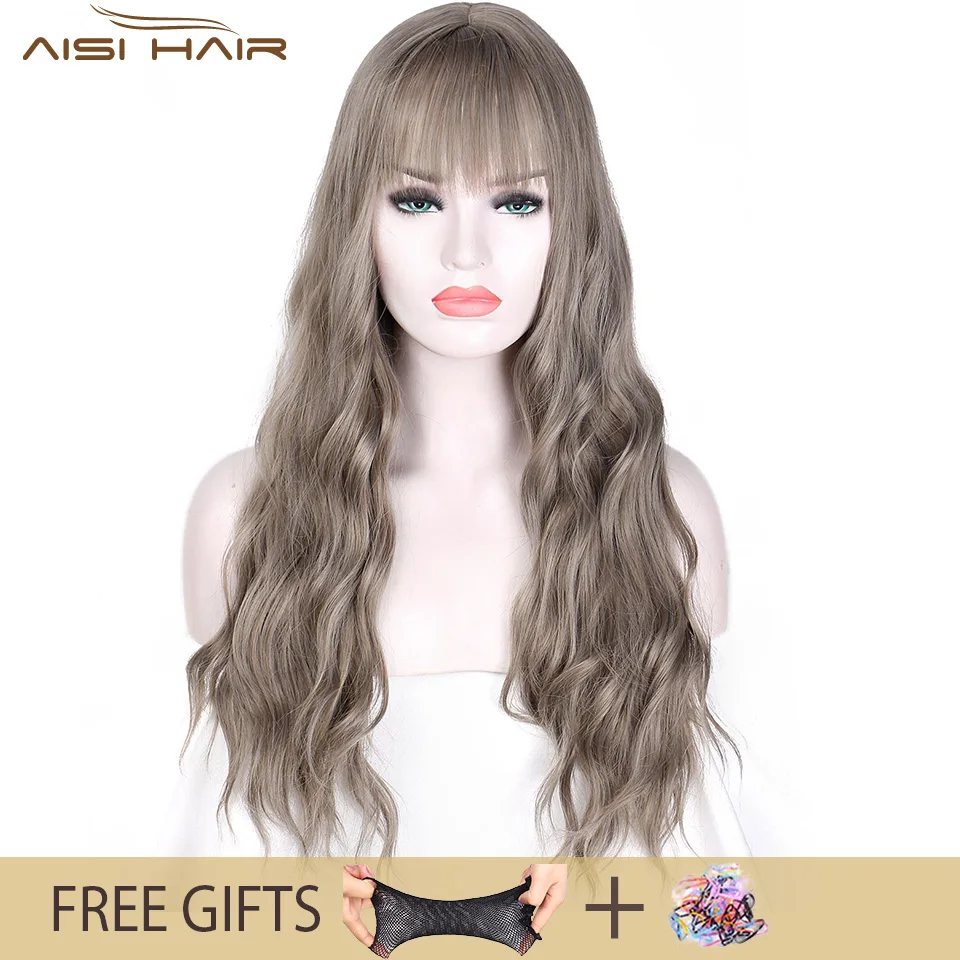 I's a wig Long Grey mixed Blown Wave Womens Wigs with Bangs Heat Resistant Synthetic Wavy Wigs for Women African American
I's a wig Long Grey mixed Blown Wave Womens Wigs with Bangs Heat Resistant Synthetic Wavy Wigs for Women African American